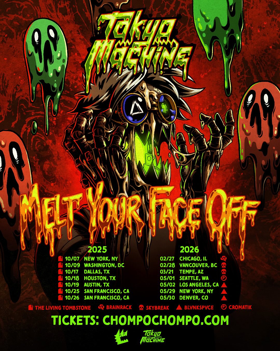 Tokyo Machine Melt Your Face Off Tour Poster 2026